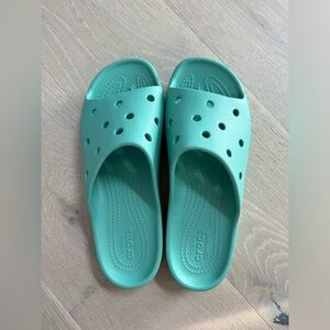 Brand new teal green croc sandals